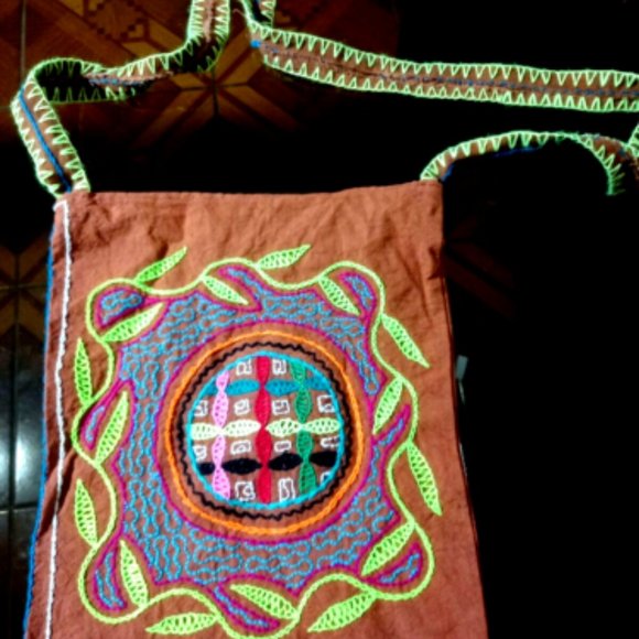 Handbags - Hand embroidered shipibo ceremonial bag Amazon jungle